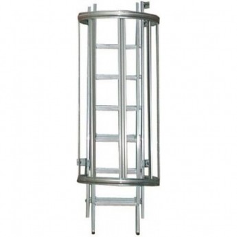 Стационарная лестница KRAUSE для оборудования, алюминий, 10,92 м с переходами