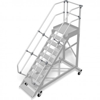 Трап с платформой передвижной KRAUSE 10 ступеней, ширина 1000 мм 60°