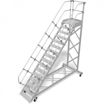 Трап с платформой передвижной KRAUSE 16 ступеней, ширина 1000 мм 60°