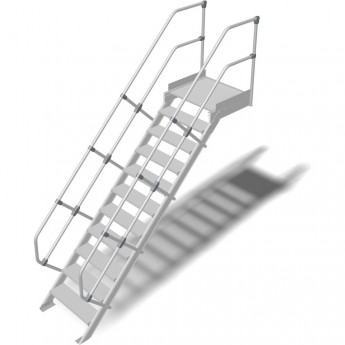 Трап с платформой стационарный KRAUSE 11 ступеней, ширина 800 мм 60°