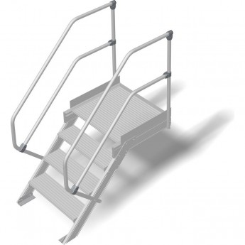 Трап с платформой стационарный KRAUSE 4 ступени, ширина 1000 мм 45°