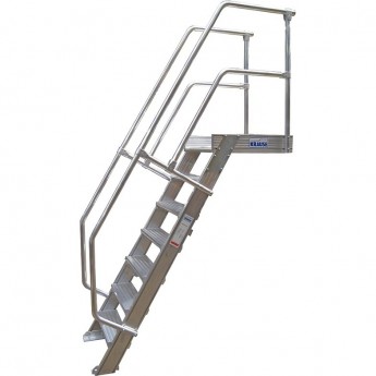 Трап с платформой стационарный KRAUSE 6 ступеней, ширина 800 мм 60°