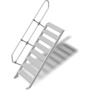 Трап с платформой стационарный KRAUSE 8 ступеней, ширина 600 мм 45°